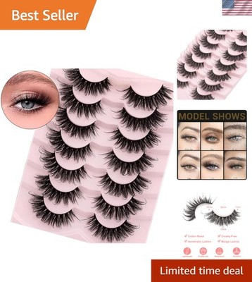 8D Layered Volume Mink Lashes - 7 Pairs of , Waterproof False Eyelashes