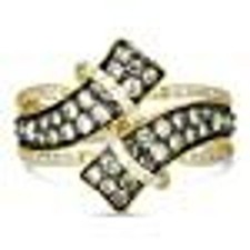 Le Vian 14K Yellow Gold Bypass Ribbons Woven Ring White Chocolate Diamond Sz 8.5