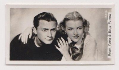 Robert Young & Betty Furness 1937 John Sinclair Film Stars Tobacco Card #80