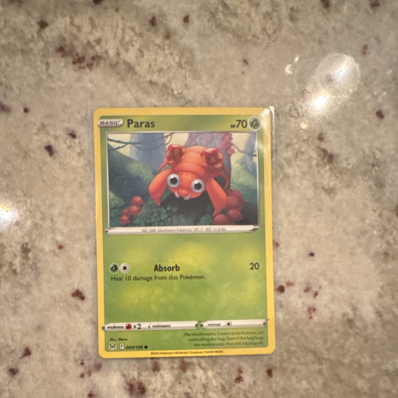 Pokémon TCG Paras 004/196 Swsh11: Lost Origin Basic 70 HP Common Reverse Holo