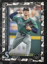Topps 2025 Series 1 Bryan Woo Seattle Mariners Rookie MLB Baseball Card #327. rookie card picture