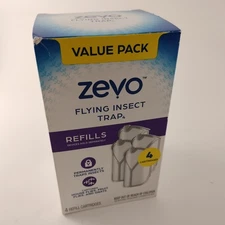 Zevo Flying Insect Trap, Fly Trap Refill Cartridges (4 Total Refill Cartridges)