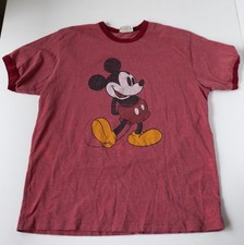 Walt Disney World Mickey Mouse Shirt Size Large Graphic Tee Short Sleeve Ringer