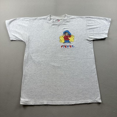 Vintage Fievel T-Shirt Mens XS Gray An American Tail Cartoon Mousekewitz USA 80s