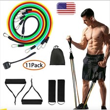 11PC Resistance Bands Set with Handles-Exercise Bands Home Gym Strength Training