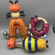Battat Musical Toy Instruments Tambourine Bee Rattle Ant Bell Lot of 3