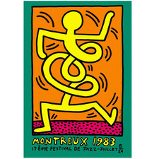 Keith Haring Montreux Jazz Festival 1983 poster arte vintage