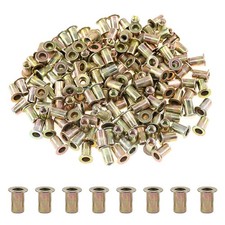 100Pcs 8-32UNC Zinc Plated Carbon Steel Rivet Nut Flat Head Rivnut Threaded