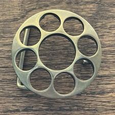 Vintage Belt Buckle Eight Round Chamber Revolver, Ruger, Smith  Wesson, Brass