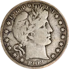 1908-P Barber Half Dollar