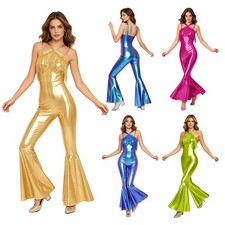 US Women One Piece Unitard Tassel Bodysuit Dance Leotard Disco Jumpsuit Rompers