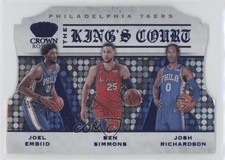 2019 Panini Crown Royale The King's Court Blue 1/75 Ben Simmons Joel Embiid 7y2