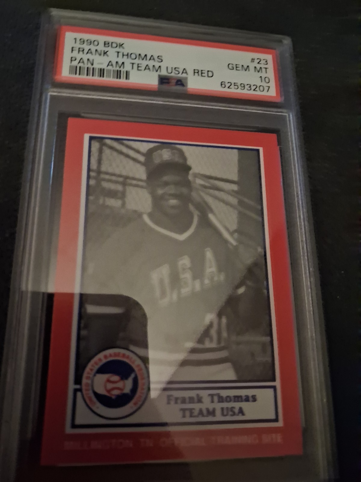 1990 BDK Frank Thomas Pan_AM Team USA Red #23 Psa 10