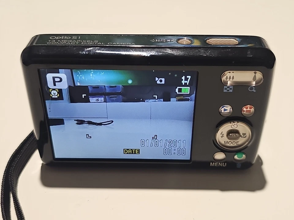 Pentax Digital Camera Optio S1 14MP 5X Wide, HD Shake Reduct. Black Tested - Image 3 of 4