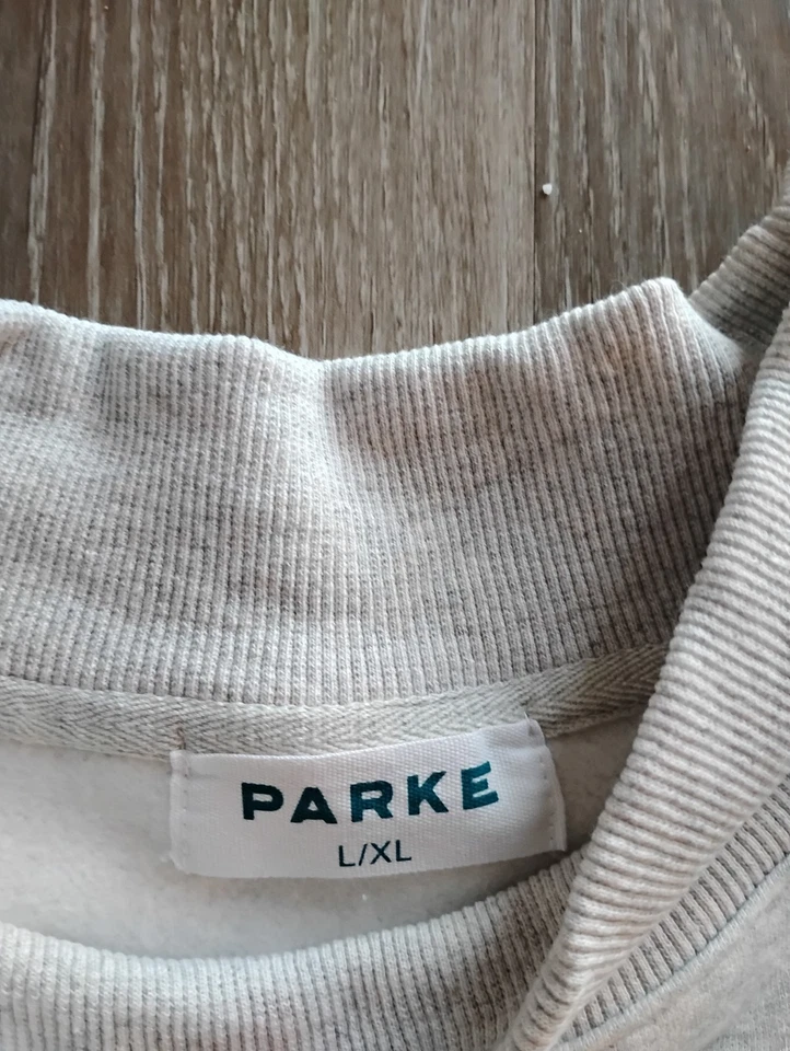 Parke Women's Varsity Mockneck Sweatshirt Gray, Oversized Size L/Xl - Image 2 of 4