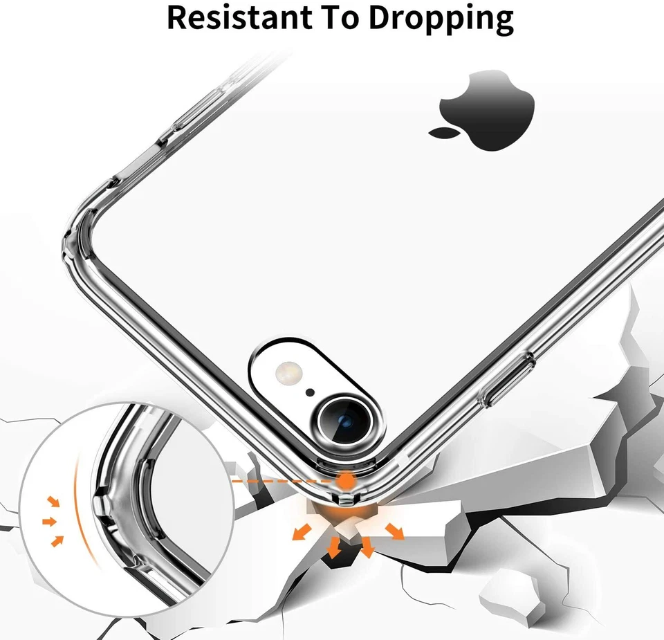 Cover per Apple iPhone SE 2020 / SE 2022 Silicone Trasparente + Pellicola Vetro - Immagine 3 di 4