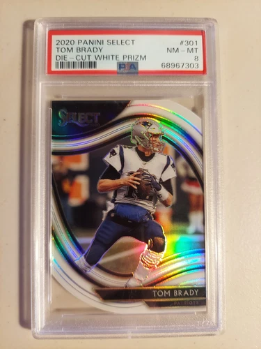 2020 Select Tom Brady White Prizm Die-Cut Field Level PSA 8 #301 Patriots
