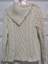 Gymboree Girls LS Cableknit winter Sweater Ivory Size XS 3-4 EUC