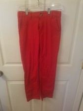 Girls L 10/12 Basic Editions Red Orange Cotton Pants