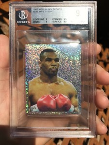 Rare Mike Tyson 217 Card Sticker Merlin Sky Bgs 9 Psa 10 Mint Italy 1996 Ebay