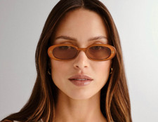 Women's Le Specs Outta Love Oval Sunglasses Caramel/ Tan Tint