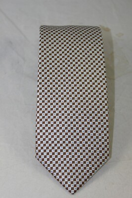 David Donahue Men's Chocolate Geometric Textured Silk Tie MSRP $115