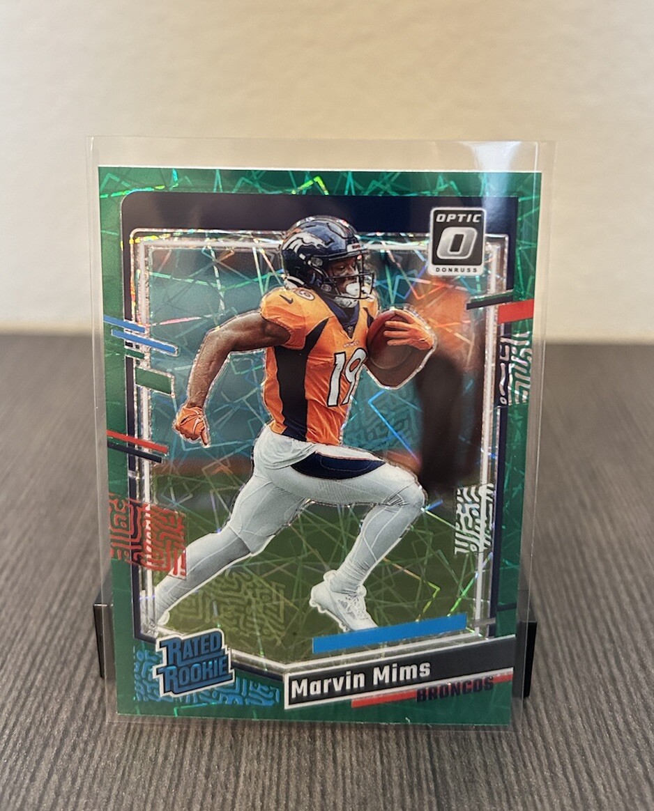 2023 Donruss Optic #231 Marvin Mims Green Velocity RC