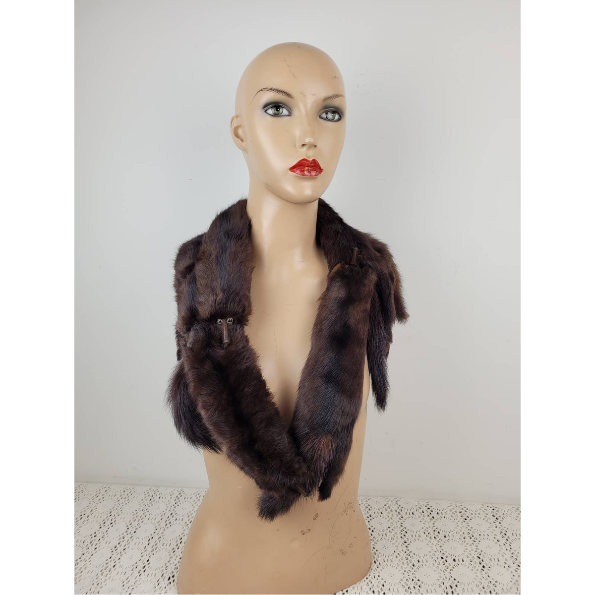 小物 vintage brown mesh design muffler sullen 小物 vintage brown mesh design muffler sullen Vintage brown mesh