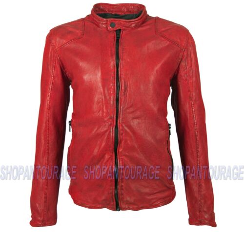 Mauritius Aram Red 100% New Premium Genuine Lambskin Leather Jacket For Men - Afbeelding 1 van 4