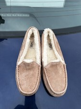 UGG Australia Ansley Womens Moccasin Slippers Shoes Sz 10 Brown 3312 Wool Lining