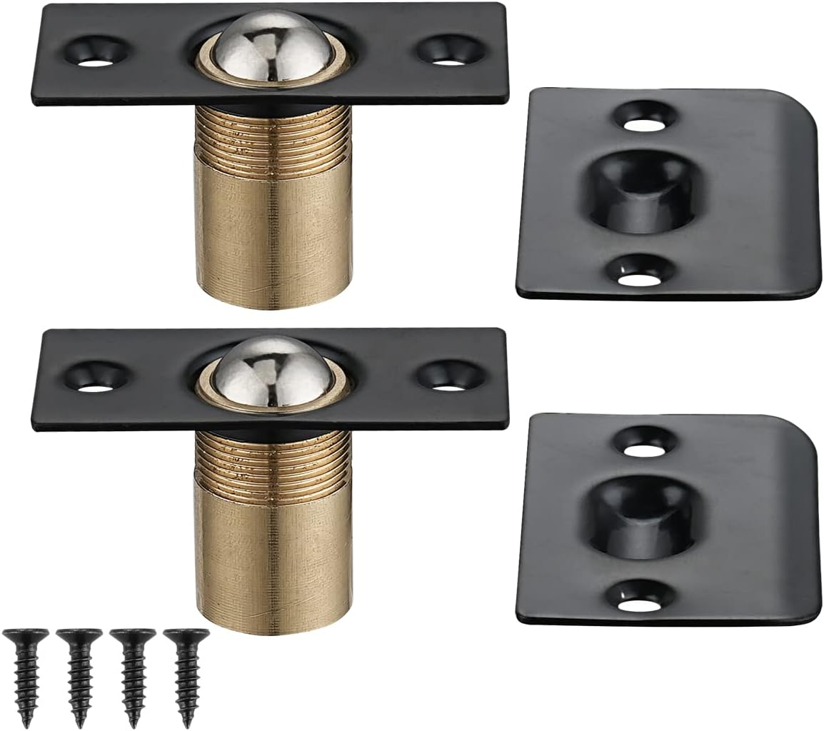 JQK Closet Door Ball Catch Hardware, Stainless Steel Catch Adjustable with Strik
