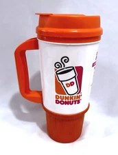 Dunkin Donuts Hot/Cold Travel Cup Mug Whirley 24 OZ  What Are You Drinkin'? RARE
