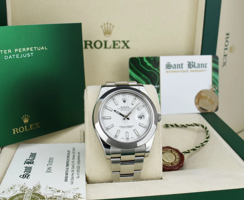 ROLEX - 41mm Stainless Steel DateJust II White Index 116300 - SANT BLANC