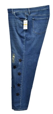 Style&Co Womens Plus 1X Denim Jeans Blue Distressed 16W (38''x29'') $70
