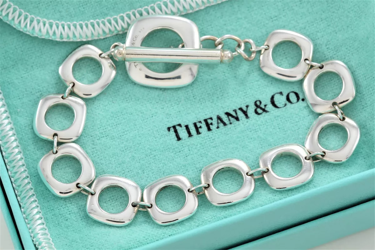 Tiffany & Co. Silver Square Cushion Toggle Bracelet