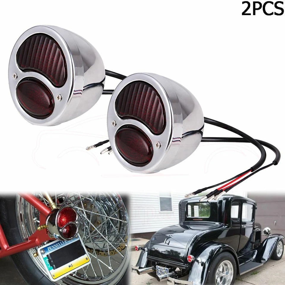 Par de luces traseras para Ford Modelo A luces de freno Hot Rat Rod retro duolamp EE. UU. Foto 2 de 4