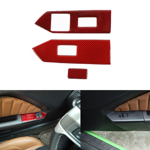 22Pcs Red Carbon Fiber Interior Full Set Kit Cover Trim For Ford Mustang 2009-13 - Picture 7 of 12