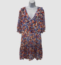 $165 Ralph Lauren Women's White Floral Crinkled Georgette Dress Dress Size 6