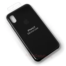 Genuine OEM Apple iPhone X Black Silicone Case NEW SEALED