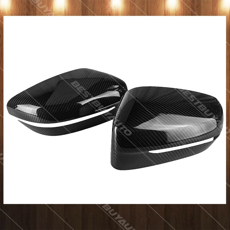 Cubierta de espejo retrovisor lateral de fibra de carbono real para BMW Serie 5 G30 2017-UP Foto 3 de 4