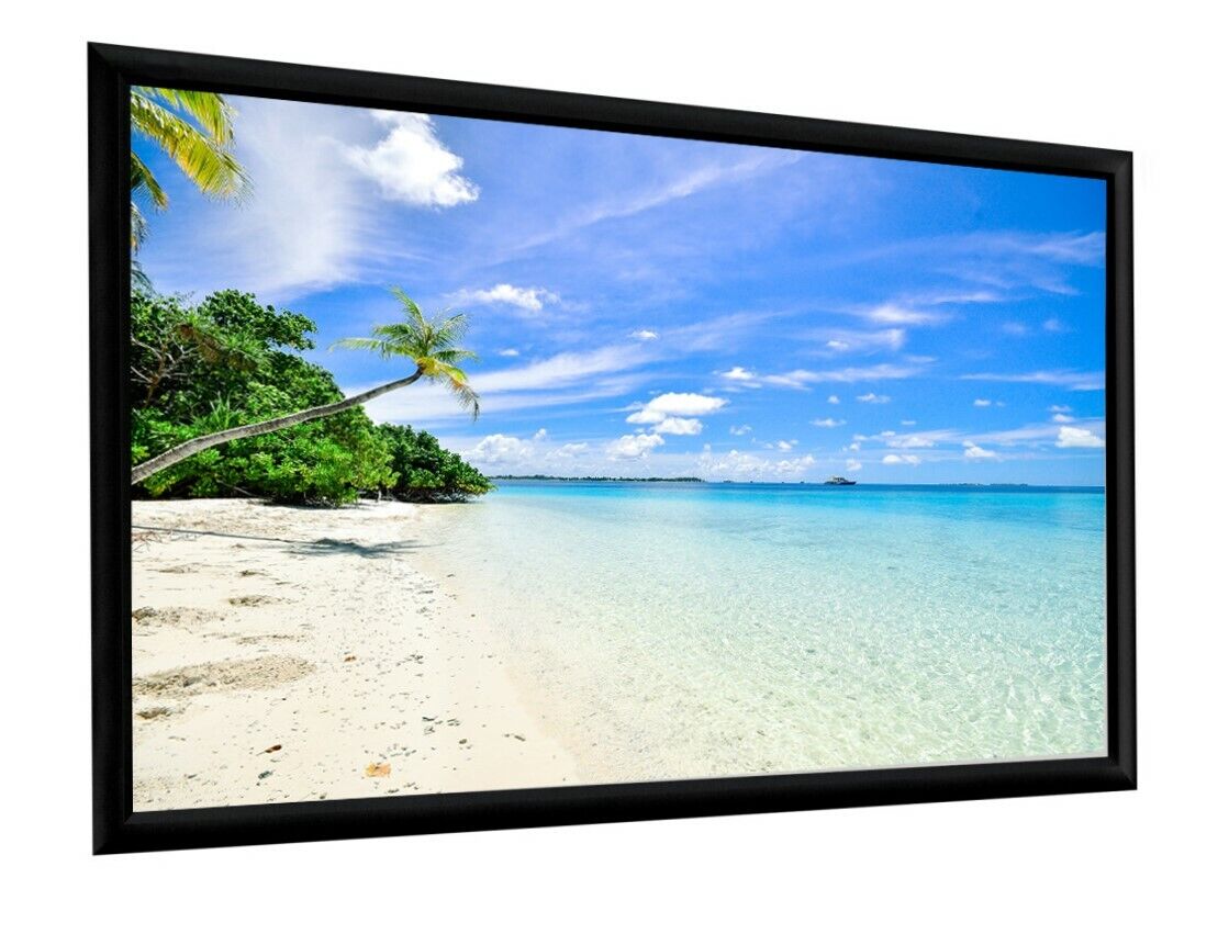 DELUXX Adeo Heimkino Beamer Rahmenleinwand 200 x 200 cm 1:1 HDTV 3D 4K (10074)