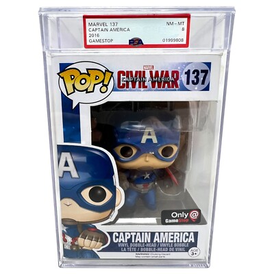PSA Funko Pop! Marvel Civil War 137 Captain America Game Stop Exclusive 