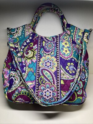 Vera Bradley Plum Crazy Tote Bag With Removable Strap Crossbody NWOT