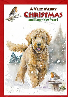Goldendoodle / Doodle (4''x 6'') Weihnachtskarte (innen leer) Design von Starprint