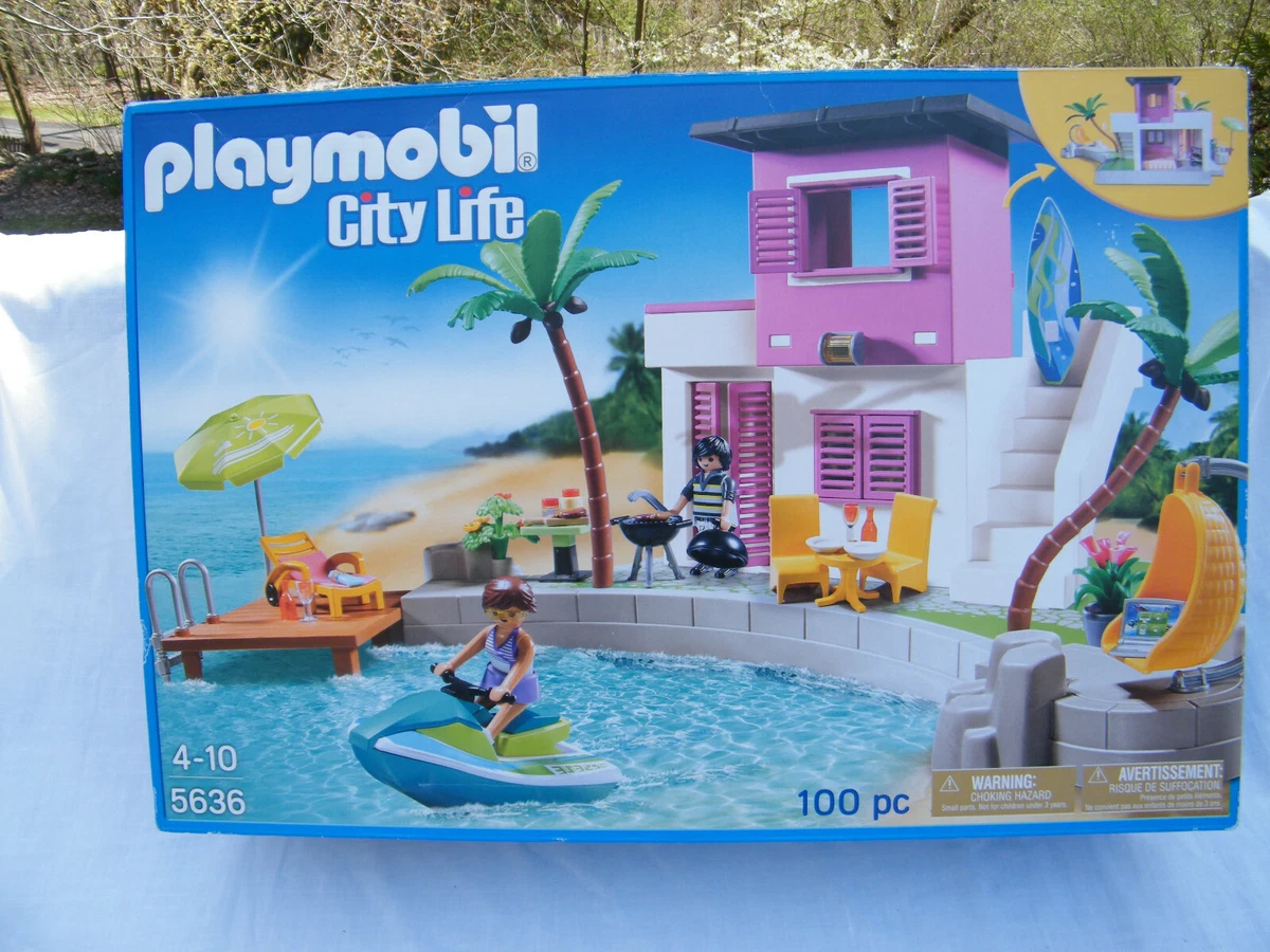 PLAYMOBIL City Life Luxury Beach House Playset Building Toy Doll