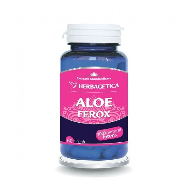 HERBAGETICA ALOE FEROX ALOE FEROX 60 cps, DIMAGRANTE DETOX KIT RISPARMIO, PULIZIA INTESTINO, NATURALE