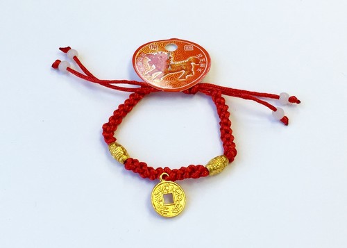 Pulsera para Buena Suerte de Feng Shui Budista Pulsera Roja Con Dragon  Chino | eBay