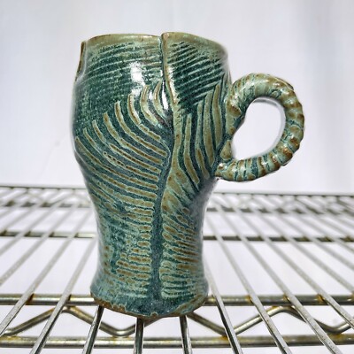 Studio Art Pottery Cup Long Vessel Turquoise Decorative Glaze Mug Organic |  eBay