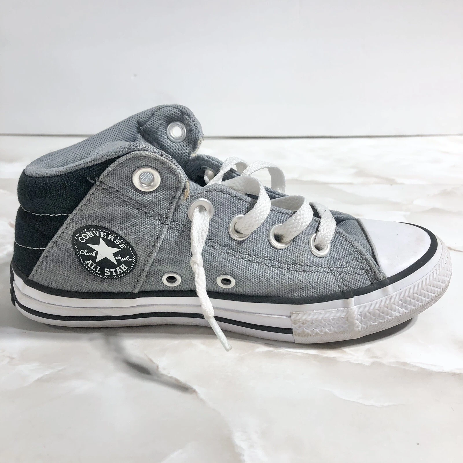 Scarpe da bambino Converse All Star Chuck Taylor sneaker medie in tela grigia taglia 13