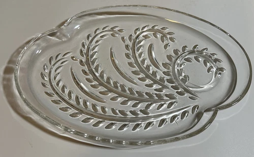 Vintage 1950s FEDERAL GLASS -Homestead- Snack Plate No Cup, Wheat Pattern.